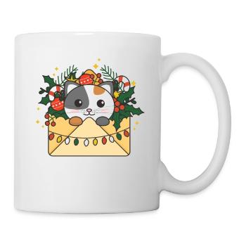 Katze Weihnachten Brief Winter Tiere Katzen - Tasse - Weiß - Rechts