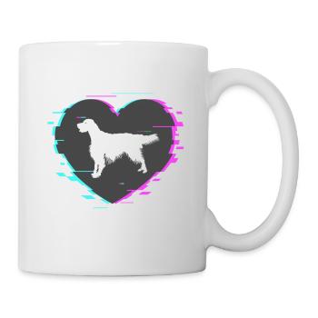 English Setter in the heart with retro look - Mug - white - Right