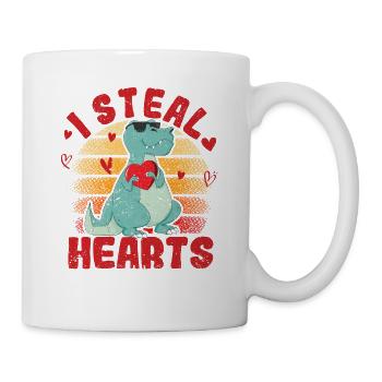 Funny Valentine's Day Dinosaur T Rex Lovers - Mug - white - Right