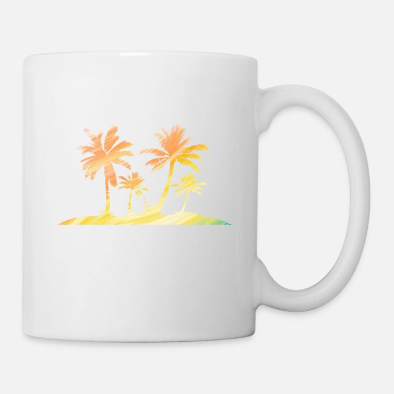 Einsame Insel Regenbogen Bunt - Tasse - Weiß