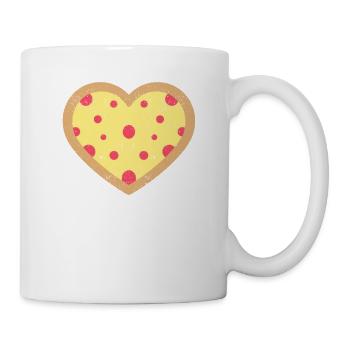 Pepperoni Pizza Heart Dîner italien de la Saint-Valentin - Mug blanc - blanc - Droite