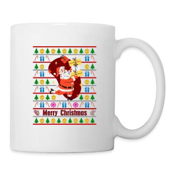 Ugly Xmas Sweater Merry Christmas Santa Witzig - Tasse - Weiß - Rechts