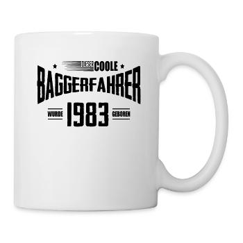 Geburtstag Baggerfahrer Baugeräteführer 1983 - Tasse - Weiß - Rechts