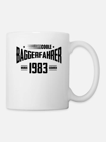 Geburtstag Baggerfahrer Baugeräteführer 1983 - Tasse - Weiß