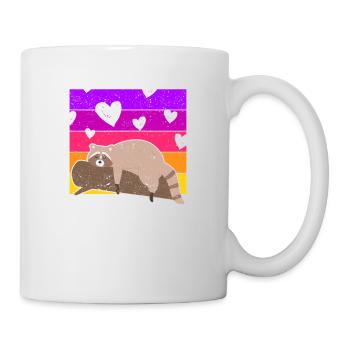 Trash Bandit Raccoon Saint-Valentin Heart Couples - Mug blanc - blanc - Droite