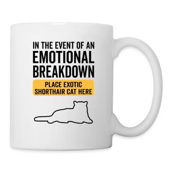 Émotionnel - Chat exotique à poil court - Mug blanc - blanc - Droite