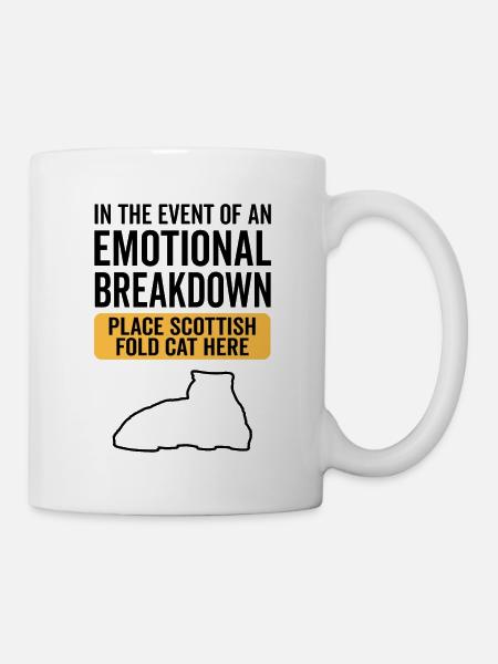 Emotional - Schottische Faltkatze - Tasse - Weiß