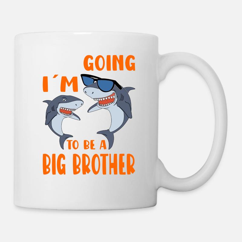 Je vais être un grand frère Révélation de bébé requins - Mug blanc - blanc