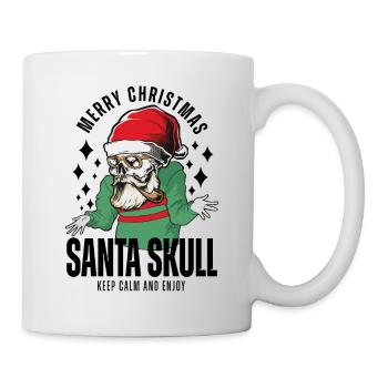 Nikolaus Totenkopf Weihnachts Design - Tasse - Weiß - Rechts