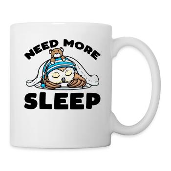 Brauche Mehr Schlaf Napping Eule Mit Plüschtier - Tasse - Weiß - Rechts