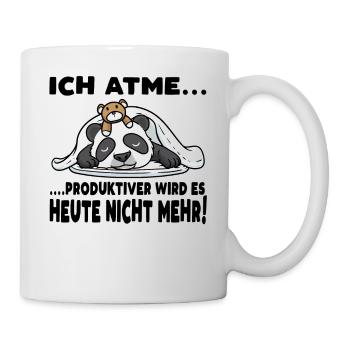 Schlafender Panda Mit Plüschtier Schlaf - Tasse - Weiß - Rechts