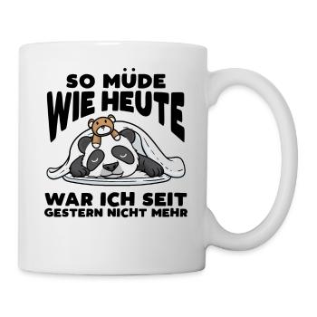 Schlafender Panda Mit Plüschtier Schlaf - Tasse - Weiß - Rechts