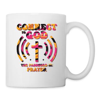 Verbunden Mit Gott, Passwort, Gebet. - Tasse - Weiß - Rechts