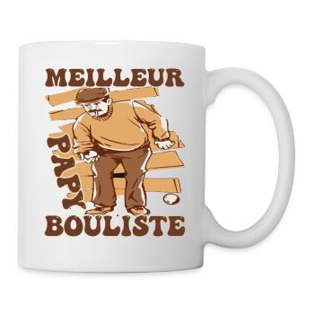 Bestes Opa Bouliste Geschenk einer verrückten Petanque - Tasse - Weiß - Rechts