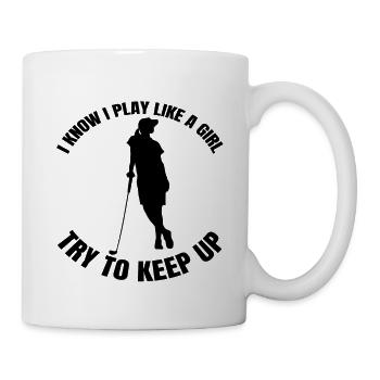 Golf Girls Golf Club Golfer Golf Ball - Mug - white - Right