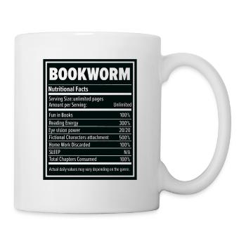 Book Lover Bookworm Nutritional Values Reader - Mug - white - Right