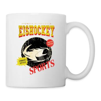 Rondelle de hockey sur glace Puck de hockey sur glace Vintage Rétro - Mug blanc - blanc - Droite