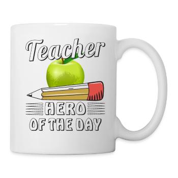 HÉROS ENSEIGNANT DU JOUR - Mug blanc - blanc - Droite
