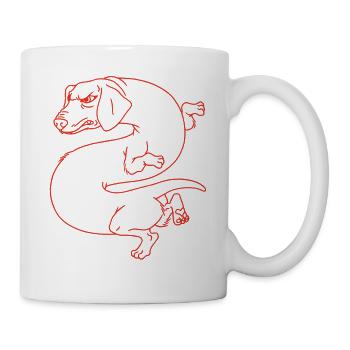 Japanischer Dackel Drache Dog Fun Dackel - Tasse - Weiß - Rechts