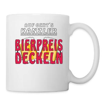 AUF GEHTS KANZLER BIERPREIS DECKELN - Tasse - Weiß - Rechts