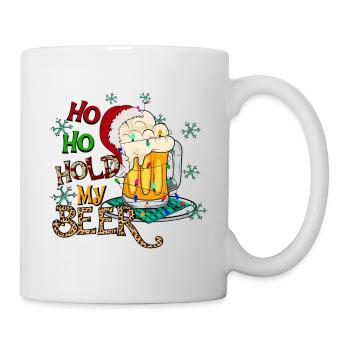 Bière de Noël Bière de Noël Verre à bière drôle - Mug blanc - blanc - Droite