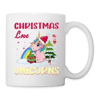 Einhorn Pferde Reitern Weihnachen Liebe Reiten - Tasse - Weiß - Rechts