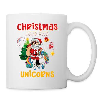 Einhorn Pferde Reitern Weihnachen Liebe Reiten - Tasse - Weiß - Rechts