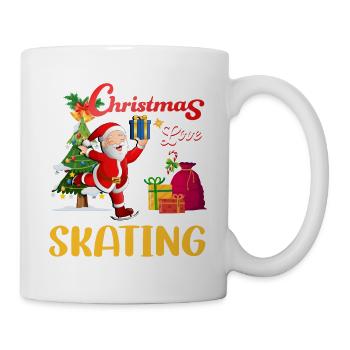 Eislaufen Eiskunstlauf Santa Weihnachten Liebe - Tasse - Weiß - Rechts