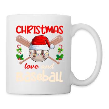 Joueur de baseball Club Amour de Noël - Mug blanc - blanc - Droite