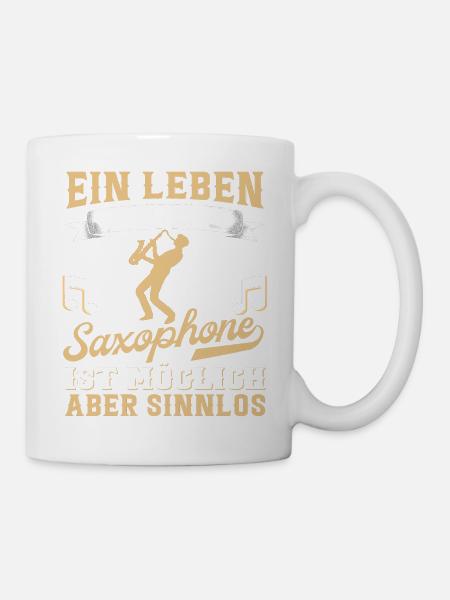 Saxophon. - Tasse - Weiß