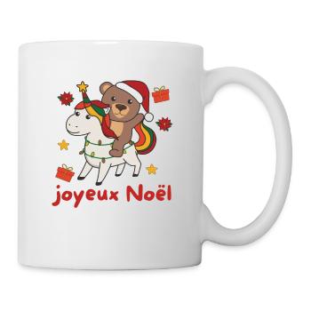 Licorne de Noël Ours Joyeux Noël Licorne - Mug blanc - blanc - Droite