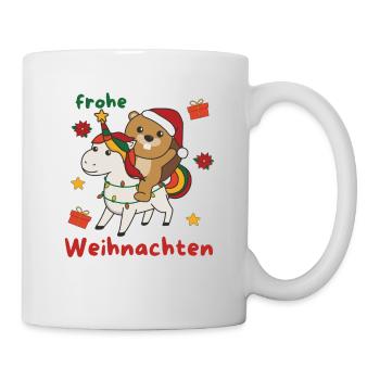Licorne de Noël Castor Joyeux Noël Licorne - Mug blanc - blanc - Droite