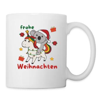 Weihnachts Einhorn Koala frohe Weihnachten Einhorn - Tasse - Weiß - Rechts