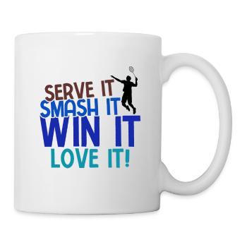 Badminton - Tasse - Weiß - Rechts