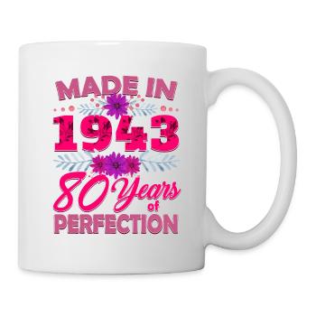 Made in 1943 80 Years of Perfection - 80th Birthda - Mug - white - Right