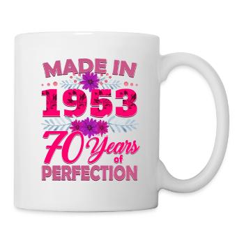 Made in 1953 70 Years of Perfection - 70th Birthda - Mug - white - Right
