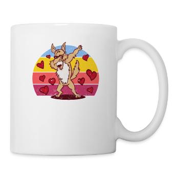 Funny Dabbing Siberian Husky Heart Valentine's Day - Mug - white - Right