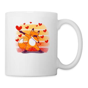 Funny Dabbing Fox Lover Wild Heart Valentine's Day - Mug - white - Right