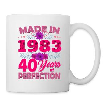 Made in 1983 40 Jahre Perfektion - 40th Birthda - Tasse - Weiß - Rechts
