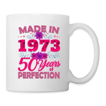 Made in 1973 50 Years of Perfection - 50th Birthda - Mug - white - Right