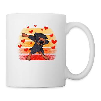 Drôle de débauche Cœur de chien Danse Dab de la Saint-Valentin - Mug blanc - blanc - Droite