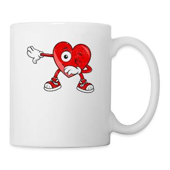Valentinstag Dabbing Herz Lustige Dab Dance Liebe - Tasse - Weiß - Rechts