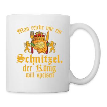 Der König will Schnitzel essen - Tasse - Weiß - Rechts