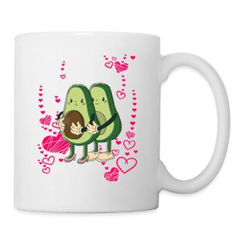 vegan Avocado Mama Papa Baby - Tasse - Weiß - Rechts