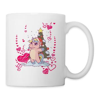 Unicorn Christmas Tree Snow Winter - Mug - white - Right
