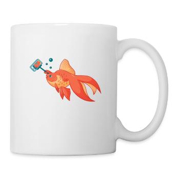 Kampffisch Fisch Meer Aquarium Aquaristik - Tasse - Weiß - Rechts