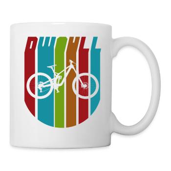 Mountainbike Downhill Fahrrad buntes Geschenk - Tasse - Weiß - Rechts