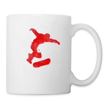 Skater Skateboard Cool Kickflip I Do My Own Stunts - Mug - white - Right