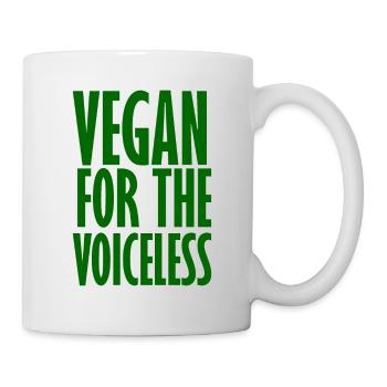 Vegan For The Voiceless - Vegan Saying - Mug - white - Right