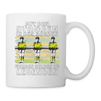 TISCHFUSSBALL MIT DEN STANGEN IN DEN HÄNDEN - Tasse - Weiß - Rechts